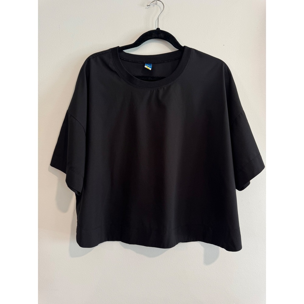 Old Navy StretchTech Boxy T-Shirt Womens XL Black Moisture‎ Wicking Top